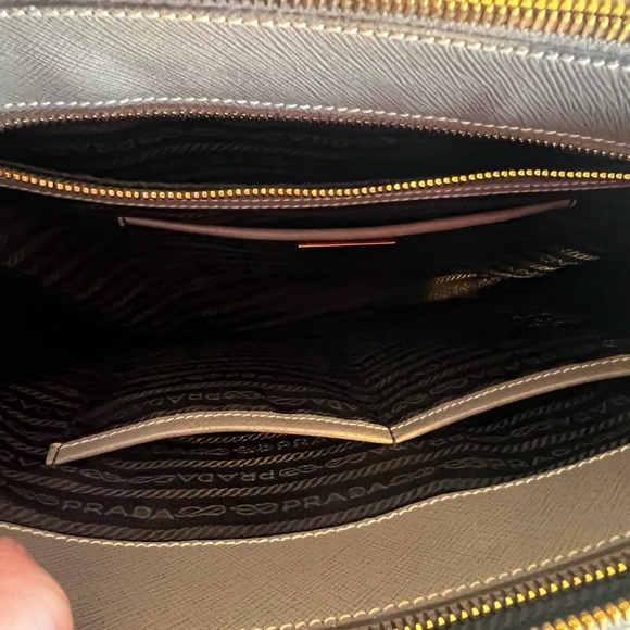 Prada Tan Satchel with Structured Shape and Gold Accents - Picture 10 of 12